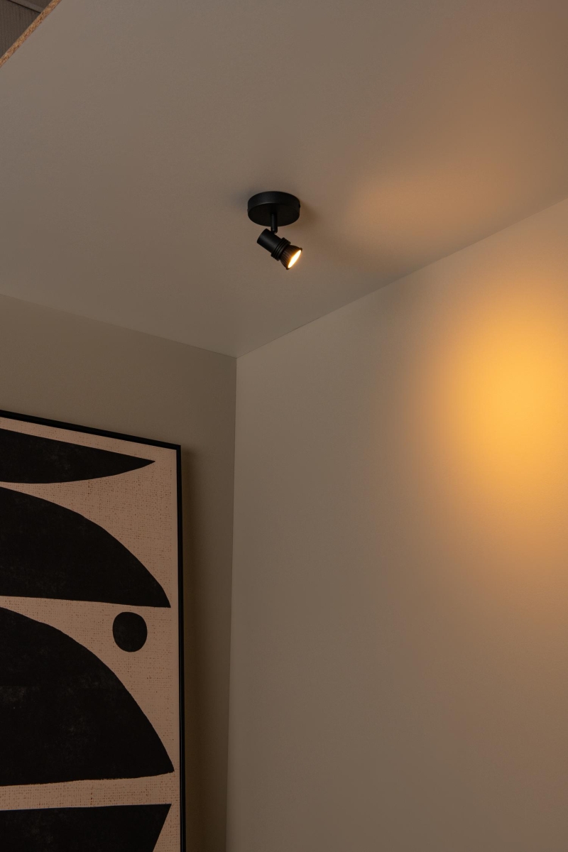 Lucide KIANTI - Ceiling spotlight - Ø 10 cm - 1xGU10 - Black